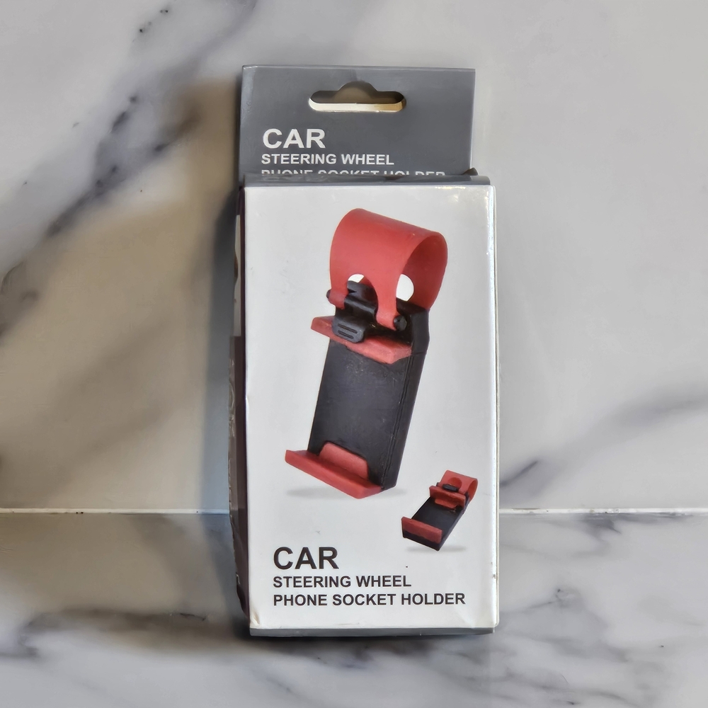 NIB - Car Steering Wheel Phone Socket Holder - Red